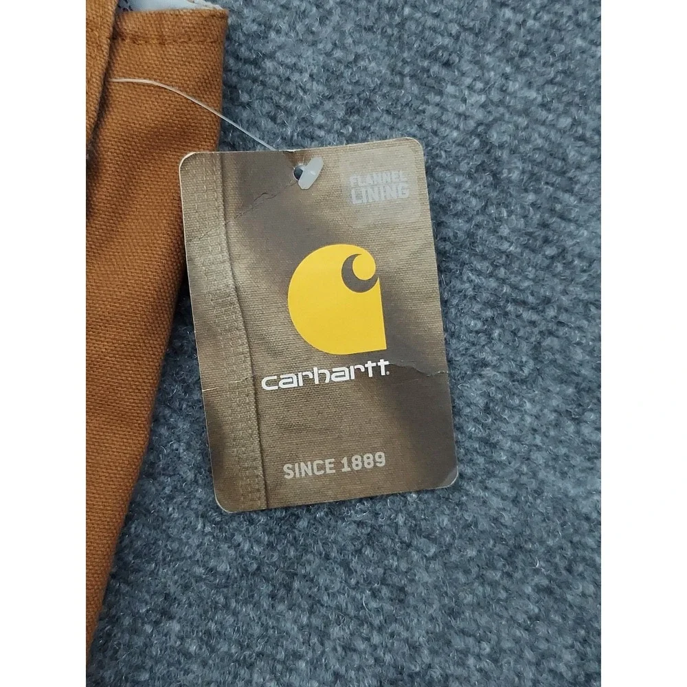 Carhartt Overalls Toddler 3T Brown Duck Canvas Flannel Lined Bib Double Knee